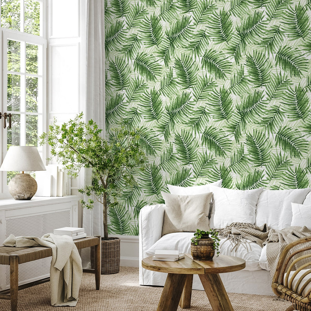 
                  
                    802980WR palm leaf peel and stick wallpaper living room from Tommy Bahama
                  
                