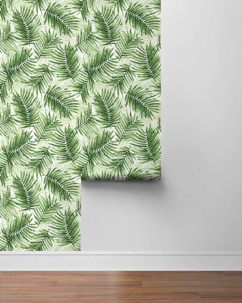 802980WR palm leaf peel and stick wallpaper roll from Tommy Bahama