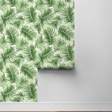802980WR palm leaf peel and stick wallpaper roll from Tommy Bahama