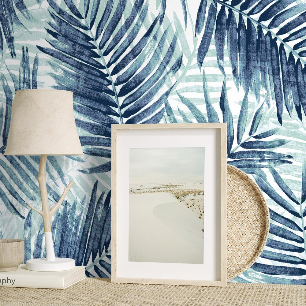 
                  
                    802981WR palm leaf peel and stick wallpaper accent from Tommy Bahama
                  
                