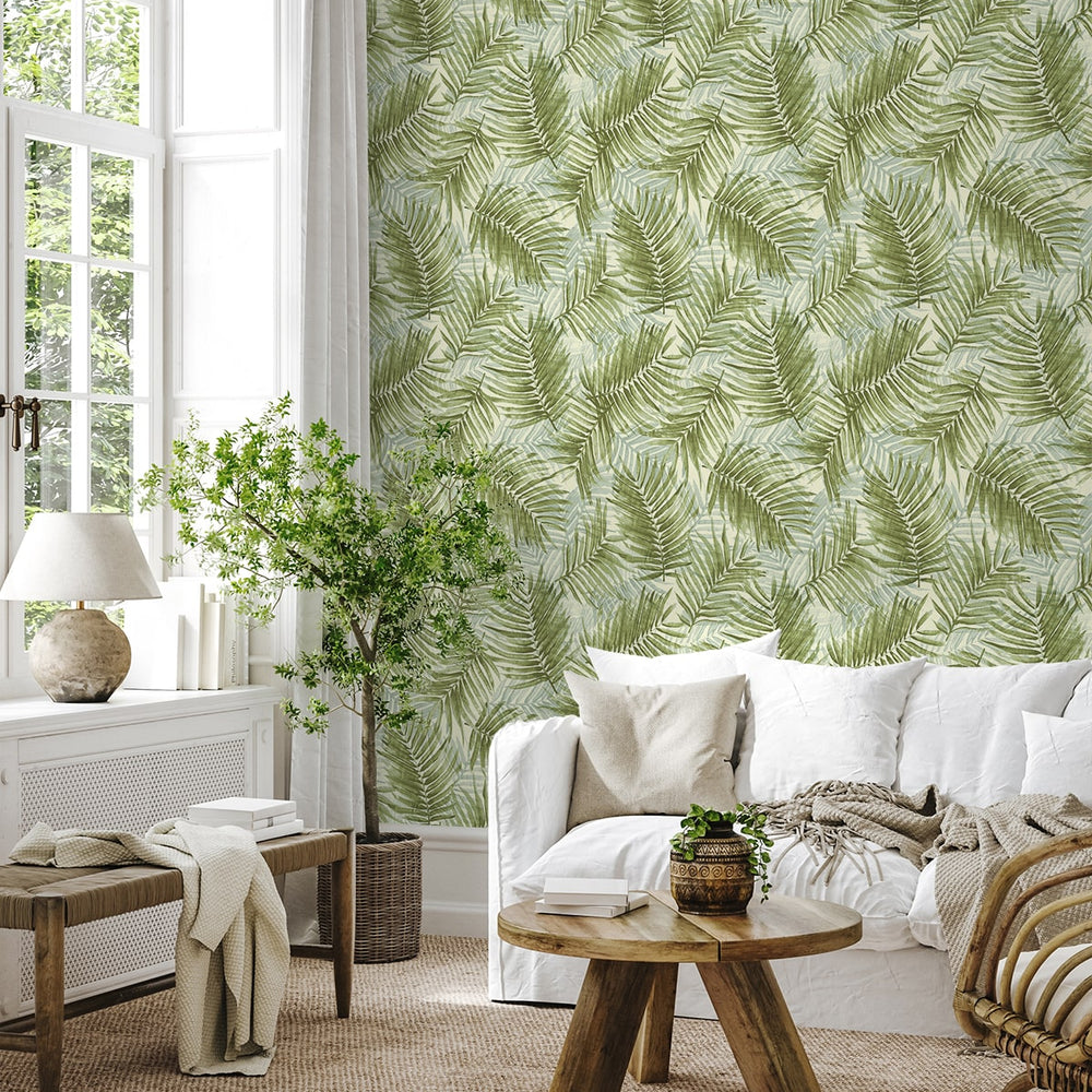 
                  
                    802982WR palm leaf peel and stick wallpaper living room from Tommy Bahama
                  
                