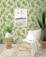 802982WR palm leaf peel and stick wallpaper decor from Tommy Bahama