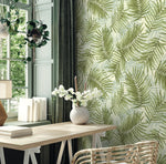802982WR palm leaf peel and stick wallpaper office from Tommy Bahama