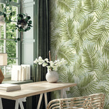 802982WR palm leaf peel and stick wallpaper office from Tommy Bahama
