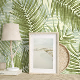 802982WR palm leaf peel and stick wallpaper accent from Tommy Bahama