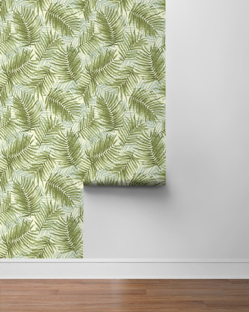 802982WR palm leaf peel and stick wallpaper roll from Tommy Bahama