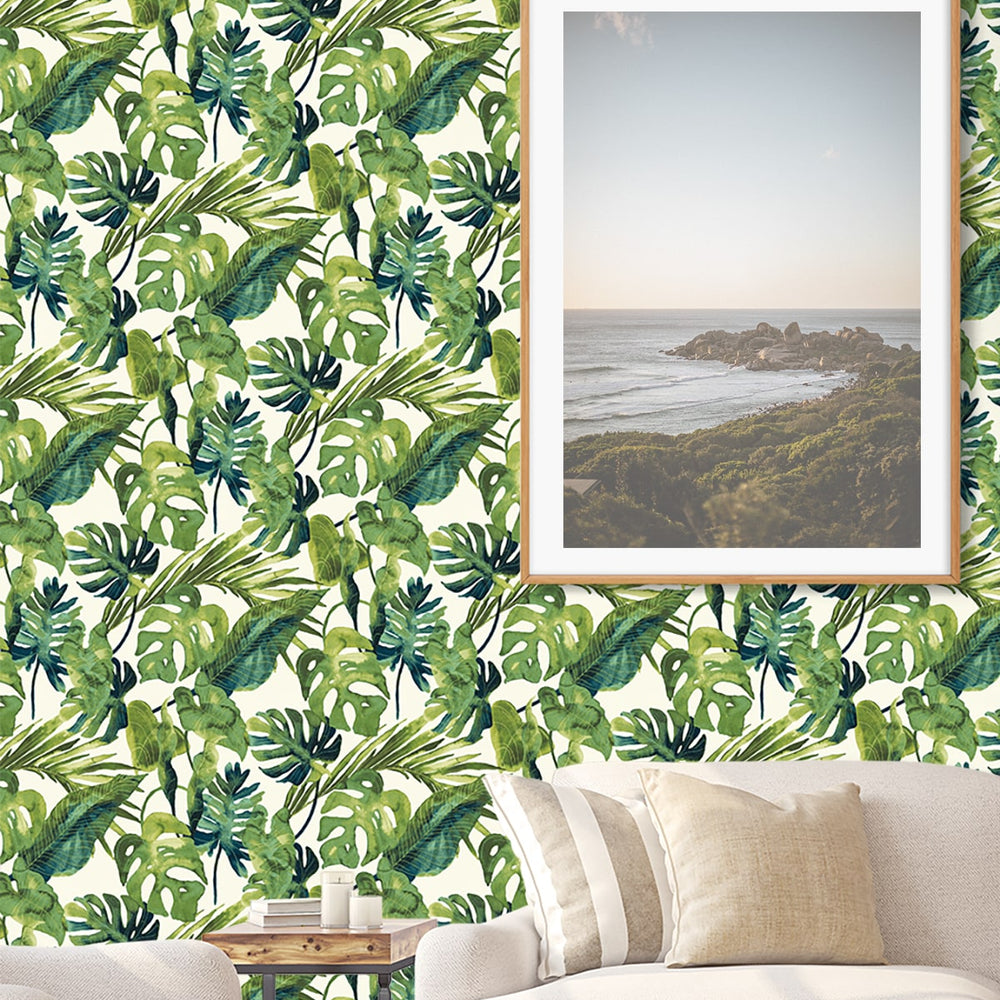 
                  
                    802990WR leaf peel and stick wallpaper living room from Tommy Bahama
                  
                