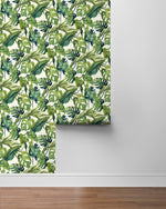 802990WR leaf peel and stick wallpaper roll from Tommy Bahama