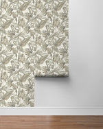 802991WR leaf peel and stick wallpaper roll from Tommy Bahama