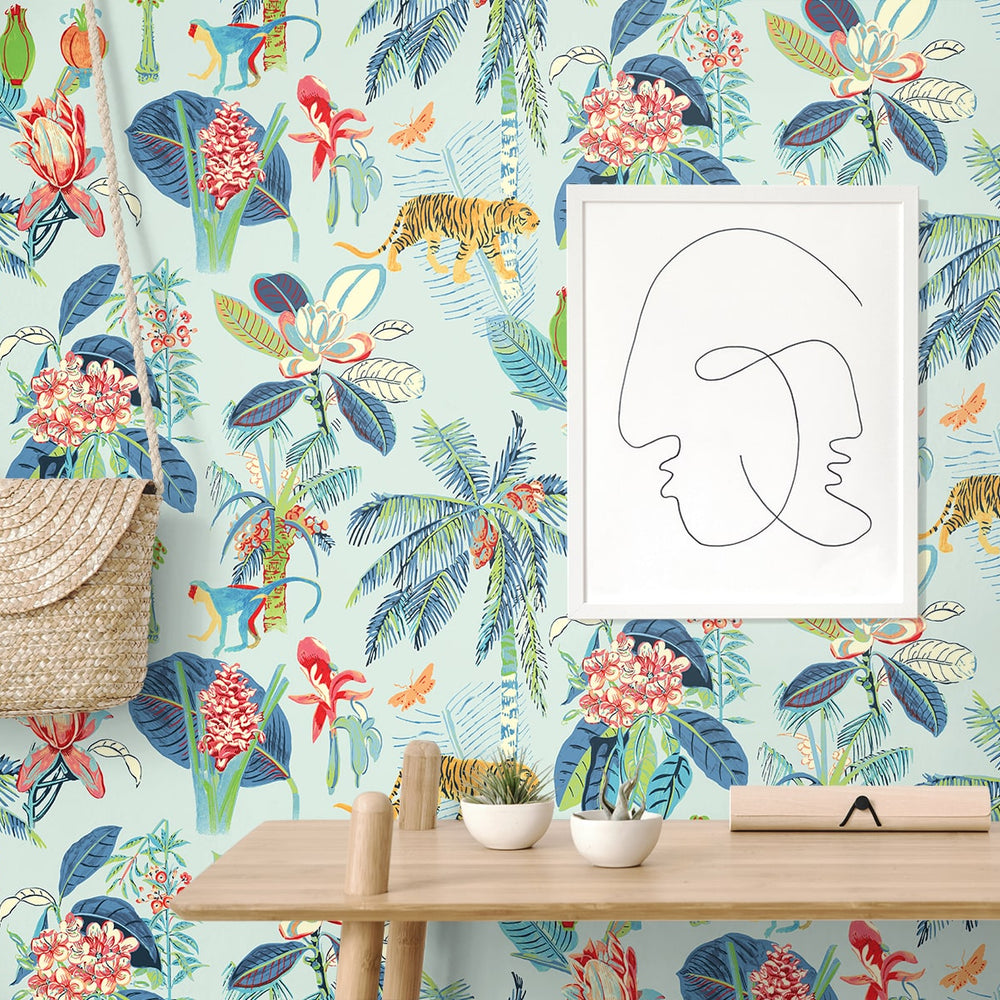 
                  
                    803010WR Heavenly Kingdom jungle peel and stick wallpaper accent from Tommy Bahama Home
                  
                