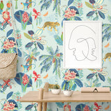 803010WR Heavenly Kingdom jungle peel and stick wallpaper accent from Tommy Bahama Home