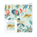 803010WR Heavenly Kingdom jungle peel and stick wallpaper scale from Tommy Bahama Home