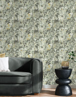 803021WR Nature Lover tropical peel and stick wallpaper living room from Tommy Bahama Home