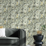 803021WR Nature Lover tropical peel and stick wallpaper living room from Tommy Bahama Home