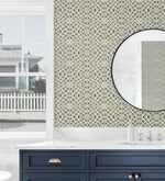 803030WR rope peel and stick wallpaper bathroom from Tommy Bahama