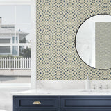 803030WR rope peel and stick wallpaper bathroom from Tommy Bahama