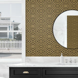 803031WR rope peel and stick wallpaper bathroom from Tommy Bahama