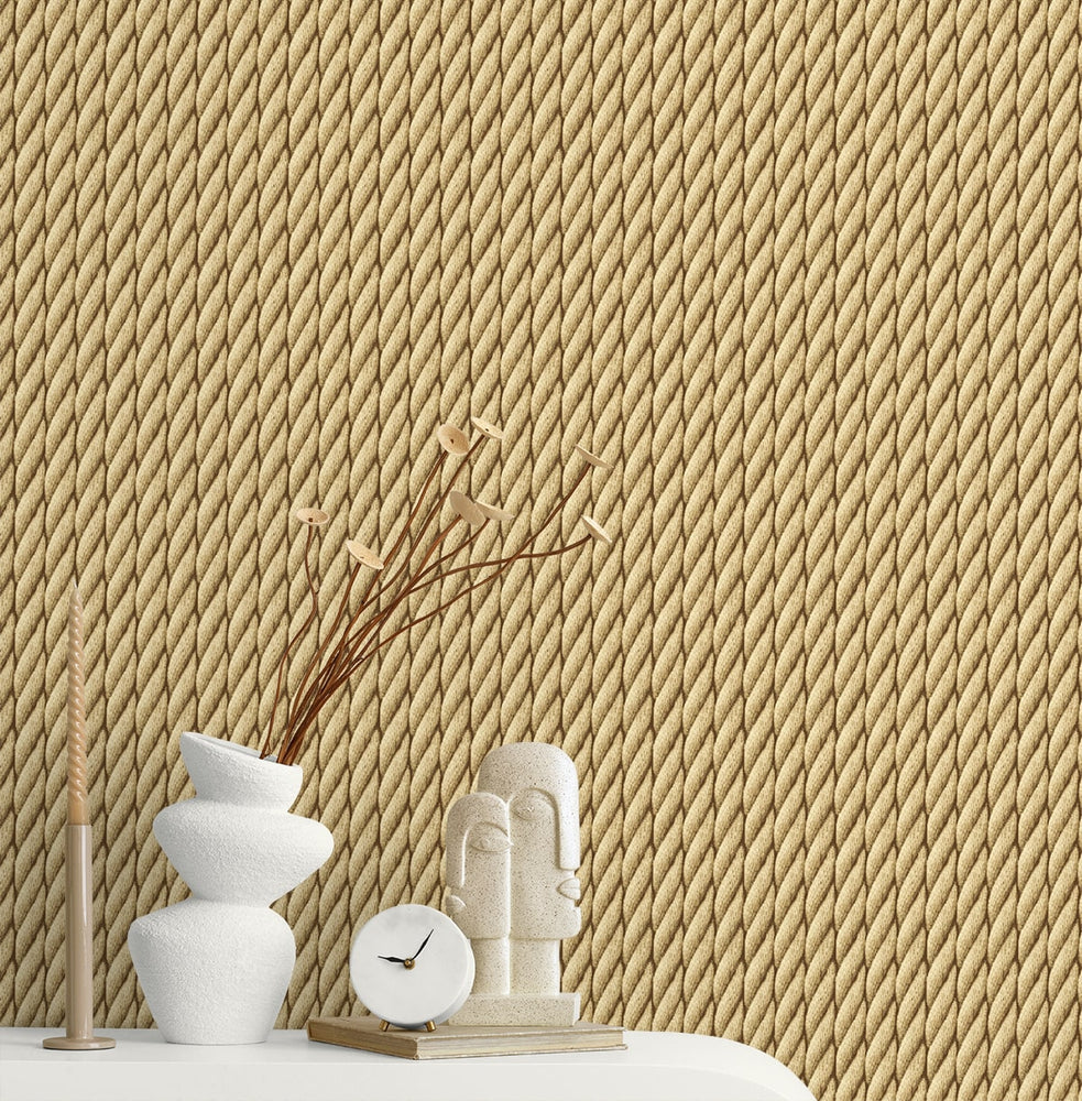 803041WR rope peel and stick wallpaper decor from Tommy Bahama