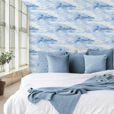 803050WR cloud peel and stick wallpaper bedroom from Tommy Bahama