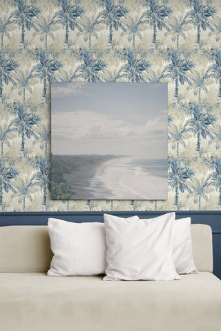 880020WR Cat Island botanical peel and stick wallpaper bedroom from Tommy Bahama Home