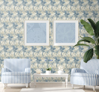 880020WR Cat Island botanical peel and stick wallpaper accent from Tommy Bahama Home