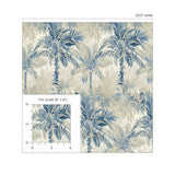 880020WR Cat Island botanical peel and stick wallpaper scale from Tommy Bahama Home