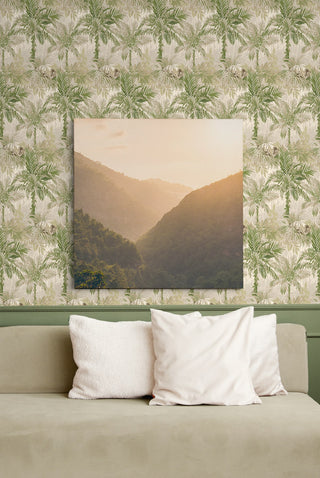 880021WR Cat Island botanical peel and stick wallpaper bedroom from Tommy Bahama Home