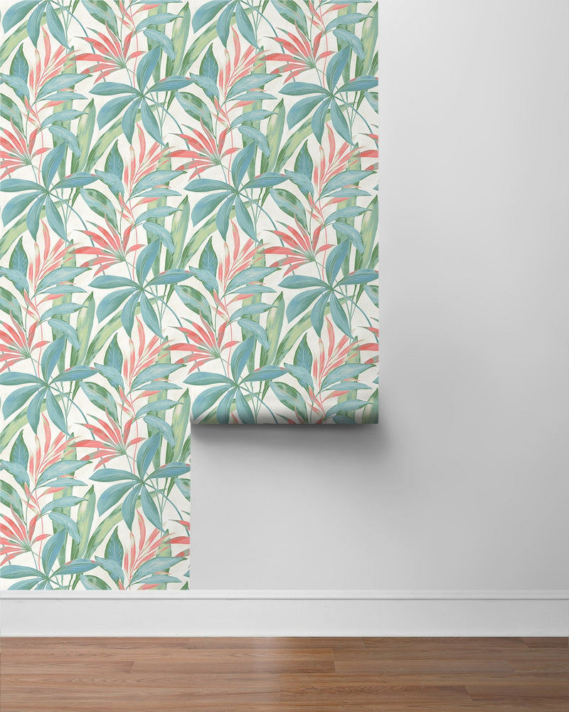 880031WR buena vista leaf peel and stick wallpaper roll from Tommy Bahama Home