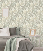 880032WR buena vista leaf peel and stick wallpaper bedroom from Tommy Bahama Home
