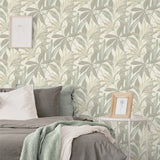 880032WR buena vista leaf peel and stick wallpaper bedroom from Tommy Bahama Home