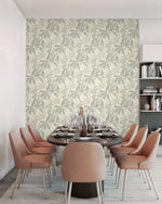 880032WR buena vista leaf peel and stick wallpaper dining room from Tommy Bahama Home