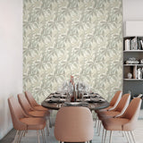 880032WR buena vista leaf peel and stick wallpaper dining room from Tommy Bahama Home