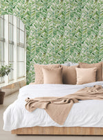 880040WR botanical leaf peel and stick wallpaper bedroom Chillin Out from Tommy Bahama Home