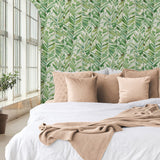 880040WR botanical leaf peel and stick wallpaper bedroom Chillin Out from Tommy Bahama Home