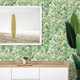 880040WR botanical leaf peel and stick wallpaper decor Chillin Out from Tommy Bahama Home