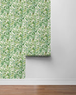 880040WR botanical leaf peel and stick wallpaper roll Chillin Out from Tommy Bahama Home
