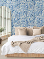880041WR botanical leaf peel and stick wallpaper bedroom Chillin Out from Tommy Bahama Home