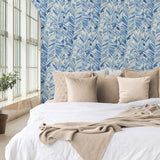 880041WR botanical leaf peel and stick wallpaper bedroom Chillin Out from Tommy Bahama Home