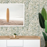 880042WR botanical leaf peel and stick wallpaper decor Chillin Out from Tommy Bahama Home