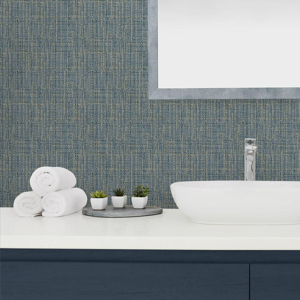 
                  
                    880070WR Exuma faux weave peel and stick wallpaper bathroom from Tommy Bahama Home
                  
                