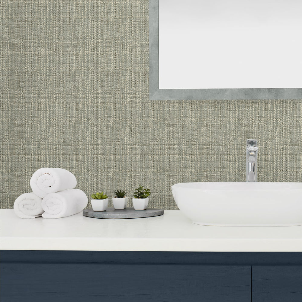 
                  
                    880071WR Exuma faux weave peel and stick wallpaper bathroom from Tommy Bahama Home
                  
                