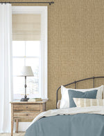 880072WR Exuma faux weave peel and stick wallpaper bedroom from Tommy Bahama Home