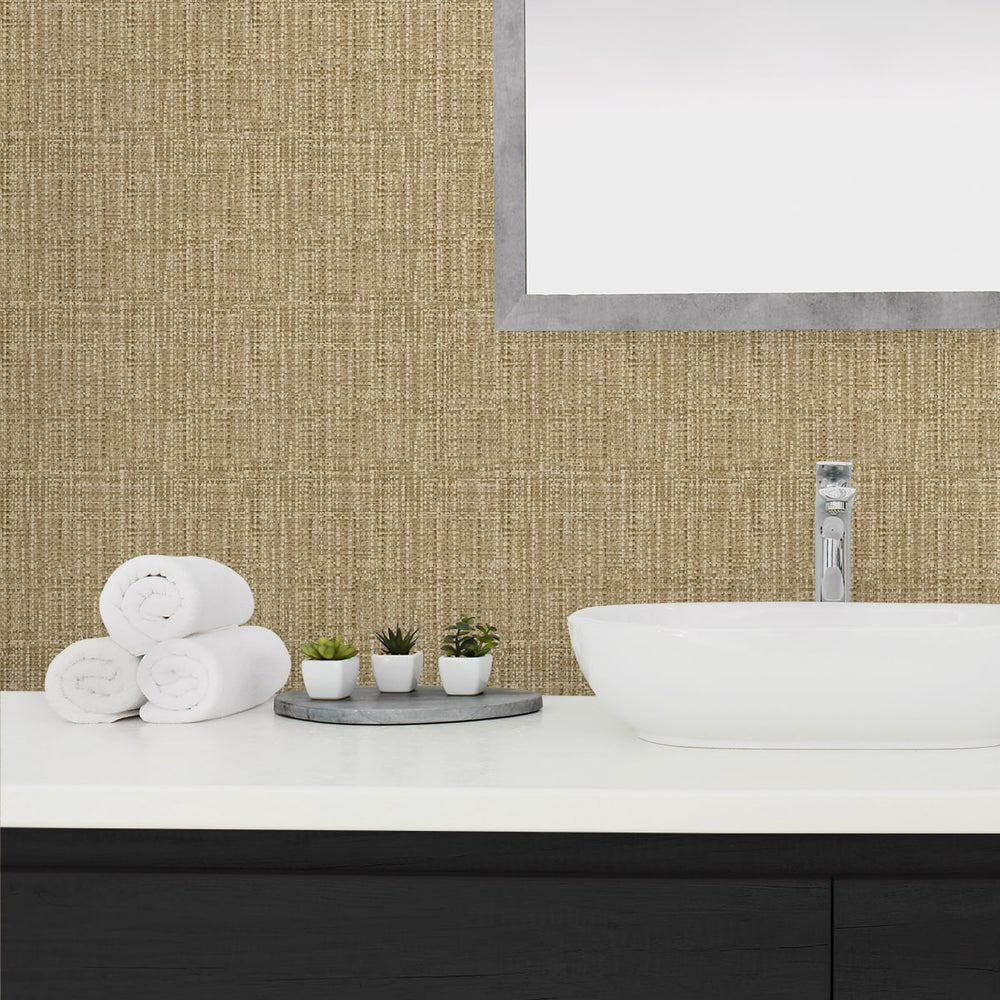 
                  
                    880072WR Exuma faux weave peel and stick wallpaper bathroom from Tommy Bahama Home
                  
                