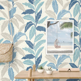 880080WR Leafy tropical botanical peel and stick wallpaper decor from Tommy Bahama Home