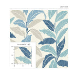 880080WR Leafy tropical botanical peel and stick wallpaper scale from Tommy Bahama Home