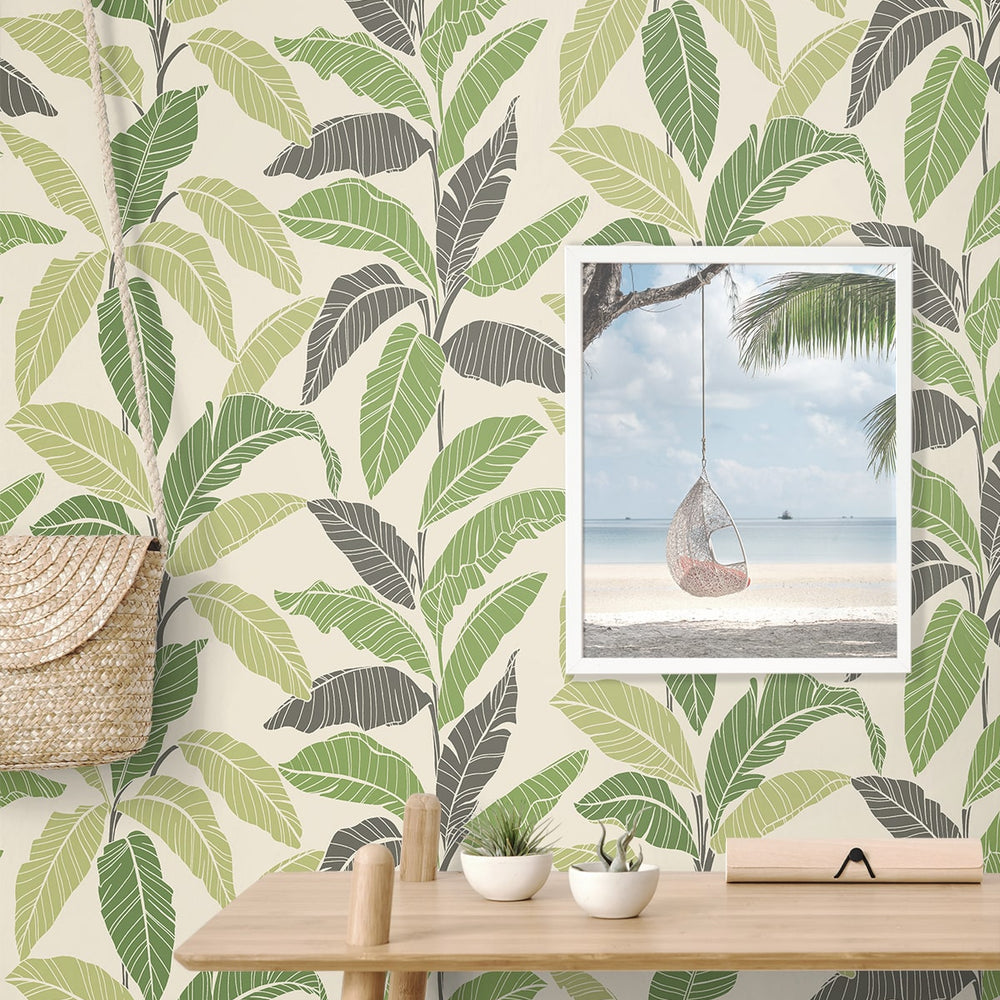 
                  
                    880081WR Leafy tropical botanical peel and stick wallpaper decor from Tommy Bahama Home
                  
                