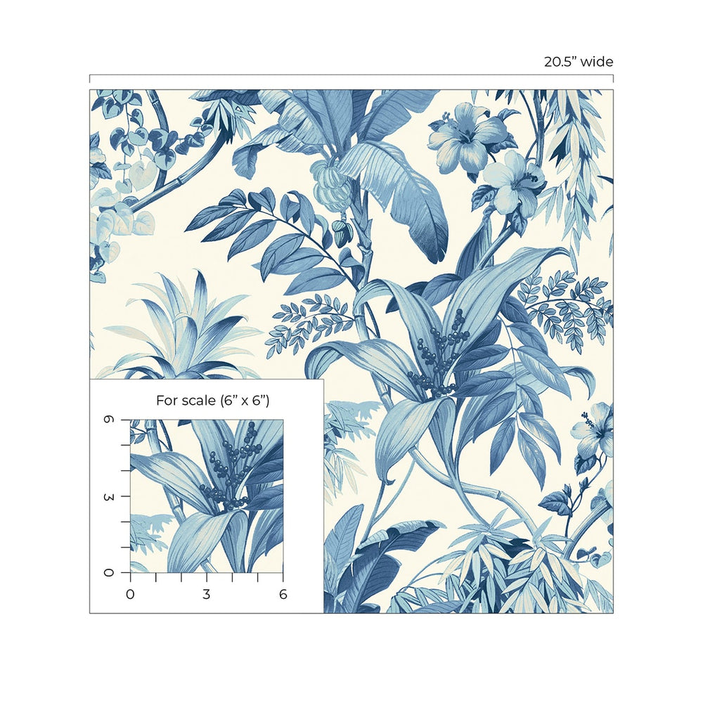 880090WR Malay Botanic peel and stick wallpaper scale from Tommy Bahama Home