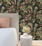 880091WR Malay Botanic peel and stick wallpaper bedroom from Tommy Bahama Home