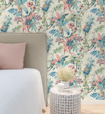 880092WR Malay Botanic peel and stick wallpaper bedroom from Tommy Bahama Home
