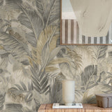 880100WR Nassau palm leaf peel and stick wallpaper decor from Tommy Bahama Home